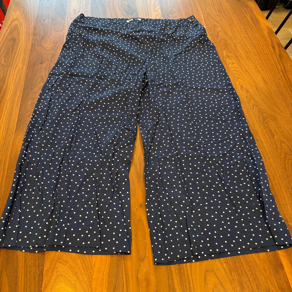 NWT Size 16 Pants Boden Bray Culottes Navy Polka Dot